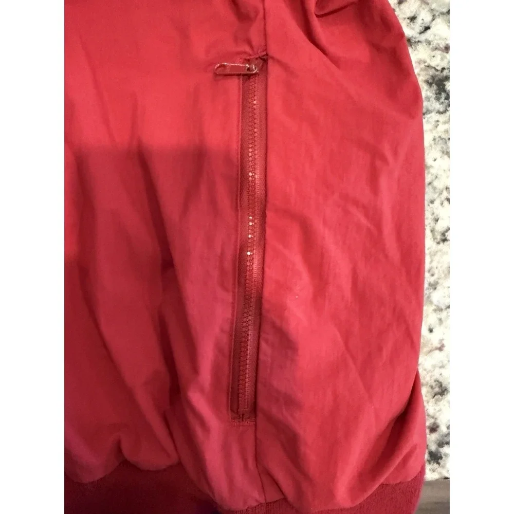 Vintage 90s IZOD V-Neck Windbreaker Pullover Red Medium Gorpcore Golf Jacket